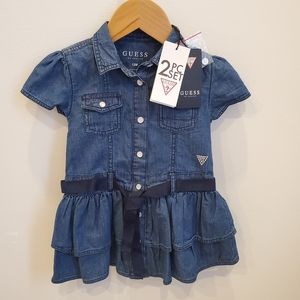 Baby girl's Denim dress and Bloomer Set